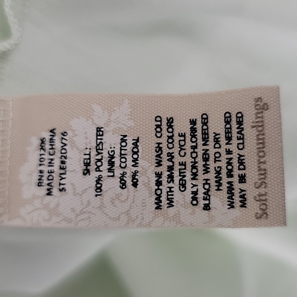 Soft Surroundings Pastel Light Green Chiffon Layered Women's Long Sleeve Top L - Picture 6 of 13